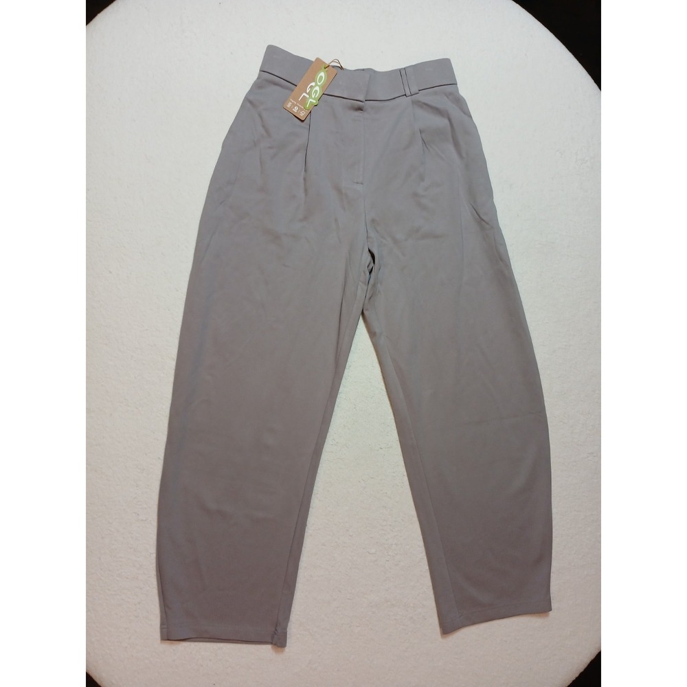NWT OGL Move CoolTouch Stretch Ponte Barrel Pants Gray High Rise Pleated M